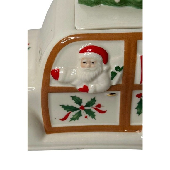 Lenox Holiday Vintage Style Station Wagon Cookie Jar w/Santa & Xmas Tree New - Picture 7 of 12